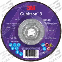 3M CUBITRON 3 Cut-Off Wheel: Type 27, 4 1/2" x 0.045" x 5/8"-11, Ceramic, 36 Grit (MPN 90040). Key specifications — Brand: 3M CUBITRON 3.