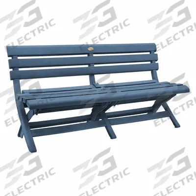 GROSFILLEX Folding Bench: Barn Blue, Barn Blue, 16 in Seat Ht, 58 3/4 in Seat Wd - Patio Benches