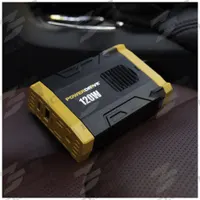 POWERDRIVE Inverter: Modified Sine Wave, Cigarette Lighter Input, 120 W Continuous Output Power (MPN PWD120). Key specifications — Brand: POWERDRIVE; DC Connection: Cigarette Lighter Input; Input Voltage: 11 to 15V DC; Inverter Output Form: Modified Sine Wave; Output Frequency: 58 to 62 Hz; Output Voltage: 115VAC.