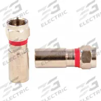DOLPHIN COMPONENTS CORP Coaxial Connector: Male, Connector, Silver, Compression, RG-59, 10 PK (MPN DC-CF59). Key specifications — Product Type: Connector; Brand: DOLPHIN COMPONENTS CORP; Color: Silver; Finish: Nickel-Plated; Gender: Male.