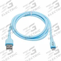 EATON TRIPP LITE Usb Cable: Type A End 1, Lightning End 2, Blue, 6 ft Lg, 2.0 USB Specification (MPN M100AB-006-S-LB). Key specifications — attr1025998: Type A; attr126167: Blue; attr131764: EATON TRIPP LITE; attr1026008: Silicone; attr1032475: USB Cable; attr1026001: Lightning.
