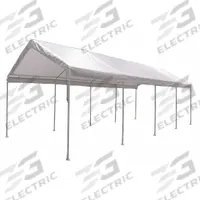 APPROVED VENDOR Canopy Tent: 26 5/8 ft Overall Lg, 10 5/8 ft Overall Wd, 9 3/4 ft Overall Ht, Steel (MPN 11C541). Key specifications — Brand: APPROVED VENDOR; Frame Color: White; Includes: Roof Cover; Leg Adjustability: Fixed Legs; Panel Color: White; Panel Material: Polyethylene.