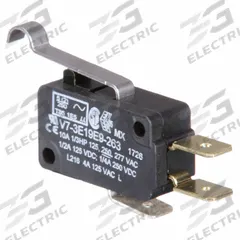 HONEYWELL Miniature Snap Action Switch: Lever Actuator, 1NO/1NC, Quick Connect (MPN V7-3E19E9-263). Key specifications — AC Contact Rating: 10 A @ 250 V; Electrical Connection: Quick Connect; Series: V7; Brand: HONEYWELL.