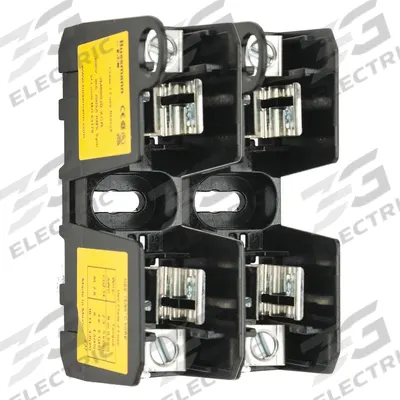 BUSSMANN Fuse Block: Open Block Design, 2 Pole, 600 V AC, Box Lug - Fuse Blocks for UL Class J Fuses