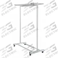 GLARO Garment Rack: Rod Design (No ) Hooks, 1 Rod Rods, 64 in Overall Ht, 48 in Overall Wd, Aluminum (MPN 724-4SA). Key specifications — Color: Silver; Finish: Satin Aluminum; Material: Aluminum; Foot Type: Casters.
