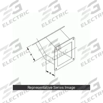 HAMMOND MANUFACTURING Wireway 45 Degree Elbow: 6 in Wd, 6 in Ht, Stainless Steel - 45 Degree Elbows for Corrosion-Resistant Washdown Wireways