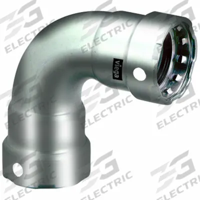 VIEGA MEGAPRESS Crimp Elbow Fitting: 3/4 in Pipe x 3/4 in Pipe Size, Press-fit x Press-fit - Stainless Steel Press Fittings