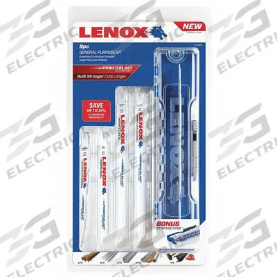 LENOX Reciprocating Saw Blade Set: For Ferrous Metals Workpiece Material, 9 Pieces - Reciprocating Saw Blade Sets