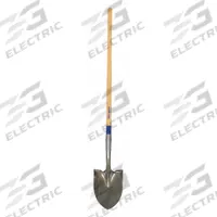 WESTWARD Round Point Shovel: Steel Blade, 14 ga, Straight Handle Type, Wood Handle, 48 in Handle Lg (MPN 1WG31). Key specifications — Blade Color: Black; Handle Color: Natural; Blade Material: Steel.