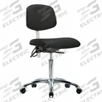 ESD/Cleanroom Task Chair: Vinyl, Armless, Ht Range 21 1/2 in to 29 in, 19 in Seat Wd, 18 in Seat Dp (MPN BR-NECR-MBCH-CR-T0-A0-NF-EC-ESDBLK). Key specifications — Foot Support: No; Back Tilt Backward: 13.5°; Back Tilt Forward: 10.5°; Base Material: Aluminum; Brand: APPROVED VENDOR; Product Type: Cleanroom Task Chair; Cleanroom Class: ISO 5; ESD-Safe: ESD-Safe.