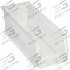 AKRO-MILS Hang and Stack Bin: 5 1/2 in x 14 3/4 in x 5 in, Clear, Label Holder Included, 30234SCLAR. Key specifications — Electrostatic Discharge: Not Electrostatic Discharge Conductive; Brand: AKRO-MILS; % Recycled Content: 0%.