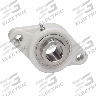 IPTCI BEARINGS 2 Bolt Flange Bearing: Radial Ball, 1 3/16 in Bore, PBT Plastic - Food-Grade Flange-Mount Ball Bearings