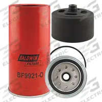 BALDWIN FILTERS Separator: Spin-On, 4 1/4 in Outside Dia, 1"-14 Thread Size, Cellulose, John Deere (MPN BF9921-O). Key specifications — attr1137520: BF9921-O; attr1137521: FS20100; attr434022: BALDWIN FILTERS; attr427730: Cellulose; attr427731: Attached Gasket; attr1017112: Buses; attr1017113: John Deere.