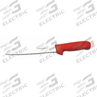 DEXTER RUSSELL Bread Knife: Scalloped, 13 in Overall Lg, Steel Blade, Polypropylene Handle, Red (MPN 13313R). Key specifications — Sub-brand: Sani-Safe; Brand: DEXTER RUSSELL; Blade Material: Steel; Blade Type: Scalloped; Handle Color: Red; Handle Material: Polypropylene; Knife Type: Bread Knife; NSF Certified: Yes.
