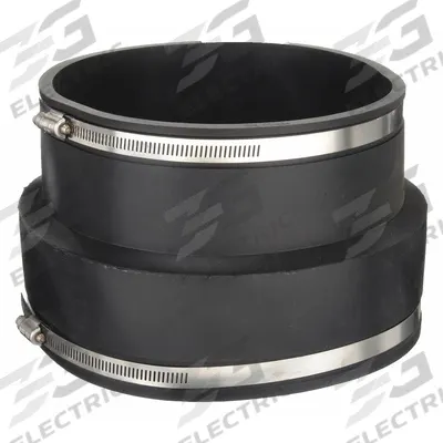 FERNCO Flexible Pipe Straight: PVC, For 8 in Pipe, PVC, 5 45/64 in Overall Lg - Flexible Transition Pipe Fittings