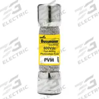 Solar Fuse: PVM Series, Fast-Acting, 20 A, 600 V DC (MPN PVM-20). Key specifications — Series: PVM; Brand: BUSSMANN.
