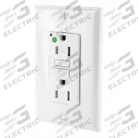LEVITON GFI Receptacle: Hospital Grade Fed. Spec., Decorator Duplex, 5-15R, White, GFCI, 125V AC (MPN GFTR1-HGW)