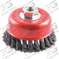 APPROVED VENDOR Cup Brush: Twisted Steel, 4 in Dia, 0.02 in Fill Dia, 5/8"-11 Arbor (MPN 66254443300). Key specifications — Brand: APPROVED VENDOR; Bristle Type: Standard Twist Knot Wire; Connection Size & Type: 5/8"-11 Arbor Hole.