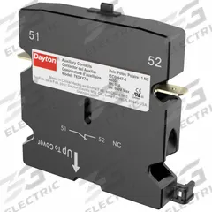 DAYTON Auxiliary Contact: 1NC, 10 A Max Current (AC), Side Mount, Side-Mounted (MPN 783XY7). Key specifications — Brand: DAYTON.