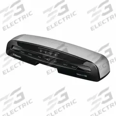 FELLOWES Laminating Machine: Cold Lamination, 1 min Warm-Up Time, 18 7/8 in Wd, 4 5/8 in Ht (MPN 5736601). Key specifications — Power Source: Electric; Brand: FELLOWES.