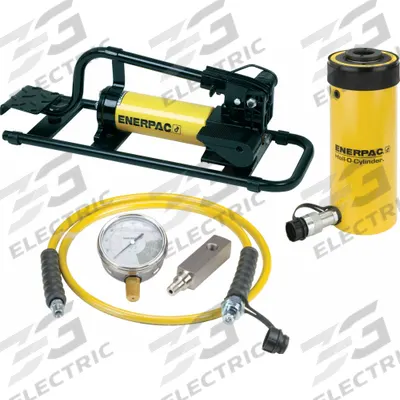 ENERPAC Ram and Pump Set: 20 ton Cylinder Nominal Capacity, 2 in Cylinder Stroke - Hollow Ram & Pump Sets