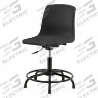 BLUE RIDGE ERGONOMICS Shell Chair: Black, Plastic Material, 17 in Back Ht, 16 in Seat Wd, Stationary (MPN SDHCH-RT-RG-BLK). Key specifications — attr982877: Black; attr982865: Black; attr982870: BLUE RIDGE ERGONOMICS; attr982901: Black.