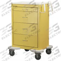 LAKESIDE Medical Procedure Cart: Steel, (2) Swivel/(2) Swivel with Brake, Yellow, Yellow, 4 Drawers (MPN C-430-K-1Y). Key specifications — Material: Steel; Drawer Color: Yellow; Brand: LAKESIDE; Caster/Wheel Configuration: (2) Swivel with Brake; Cabinet Color: Yellow.