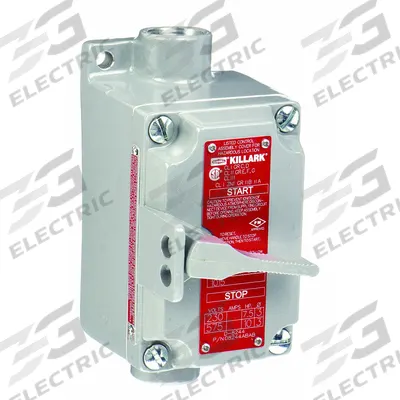 HUBBELL KILLARK Motor Starter Switch: 1 Gang, 3 Poles, 20 A, 0.75 in Hub Dia - Enclosed Hazardous-Location Manual Motor Switches