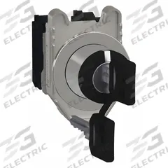 SCHNEIDER ELECTRIC Selector Switch: 3 Position, 30 mm Panel Mounting Size, 2NO, Series XB4 (MPN XB4FG33). Key specifications — Manufacturer Part Number: XB4FG33; Brand: SCHNEIDER; Switch Action: Maintained/Maintained/Maintained; Contact Form: 2NO; Key Removal Position: Center.