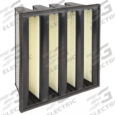 GRAINGER V-Bank Air Filter: 24 in x 24 in x 12 in, Fiberglass, Single Header - MERV 14 V-Bank Air Filters