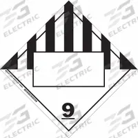 BRADY DOT Container Placard: 9, 10 3/4 in x 10 3/4 in, 10 3/4 in Label Ht, 10 3/4 in Label Wd (MPN 60404). Key specifications — Brand: BRADY; Message: 9.