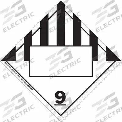 BRADY Container Placard: 9, 10 3/4 in x 10 3/4 in, 10 3/4 in Label Ht - Class 9: Miscellaneous Hazardous Materials