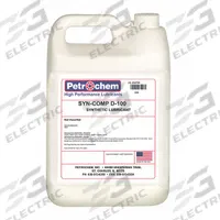 PETROCHEM Compressor Oil: 1 gal, Jug, 30 SAE Grade, 100 ISO Viscosity Grade, 94 Viscosity Index (MPN SYN-COMP D-100-001). Key specifications — attr59744: 94; attr59746: 100; attr59736: No; attr59735: Jug; attr59738: Syncomp D-100; attr59749: 30.
