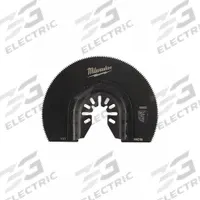 MILWAUKEE Oscillating Tool Blade: 3 1/2 in Blade Wd, 2 5/8 in Overall Lg, Fast Cutting, Steel (MPN 49-25-1121). Key specifications — attr1097473: PVC; attr1097476: MILWAUKEE; attr1097456: Fast Cutting.
