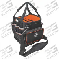 KLEIN TOOLS Tool Tote: 10 1/4 in W x 10 in D x 12 1/4 in H, Black, Polyester, 42 Pockets, Polyester (MPN 5541610-14). Key specifications — Color: Black; Brand: KLEIN TOOLS; Material: Polyester.