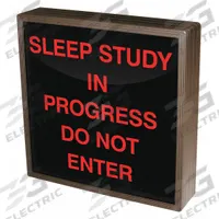TAPCO Custom Backlit Sign: Sleep Study In Progress Do Not Enter (MPN 140070)