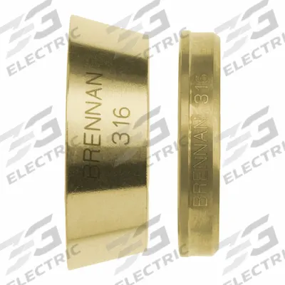 BRENNAN INDUSTRIES Compression Fitting Ferrule: 1 in OD Size, Compression - Clean & Bagged Double-Ferrule Brass Compression Fittings