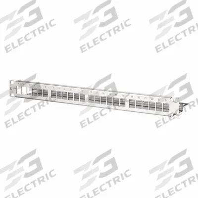 METZ CONNECT Patch Panel: Rack, Stainless Steel, 24 Ports - Voice & Data Housings, Panels & Connector Components