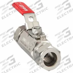 HAM-LET Manual Two-Way Ball Valve: 1 in, Stainless Steel, Straight, Compression x Compression (MPN H-700-SS-L-25MM-T-LD). Key specifications — Brand: HAM-LET; Handle: Locking Lever.