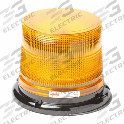 GROTE Strobe Light: Strobe, Amber, 6 7/16 in Overall Wd, 5 5/16 in Overall Ht - Vehicle Strobes