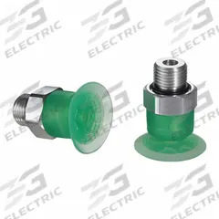 SCHMALZ Vacuum Pad Assembly: Flat, G1/8 in Vacuum Port, 21 mm Pad Dia, Food Grade Silicone Rubber (MPN 10.01.01.14252). Key specifications — attr1019136: 10.01.01.14252; attr1019138: SCHMALZ; attr1019139: 55 A.