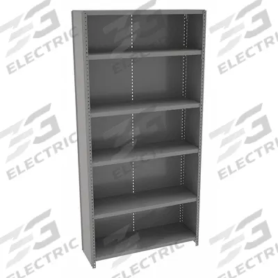 TENNSCO Metal Shelving: Standalone, Light-Duty, 36 in x 12 in, 72 in Overall Ht - Light-Duty Standalone Closed Metal Shelving