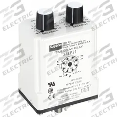 DAYTON Single Function Time Delay Relay: Socket Mounted, 24V AC/DC, 10 A, 8 Pins/Terminals (MPN 24EP31). Key specifications — Brand: DAYTON.