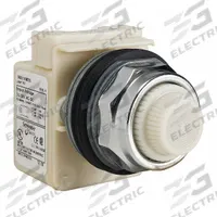SCHNEIDER ELECTRIC Pilot Light: 30 mm Panel Mounting Size, White, Incandescent, 9001K Series (MPN 9001KP35W31). Key specifications — Series: 9001K; Brand: SCHNEIDER; Includes Push-To-Test: No Push-To-Test Included.