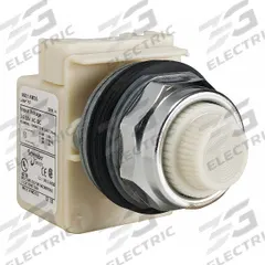 SCHNEIDER ELECTRIC Pilot Light: 30 mm Panel Mounting Size, White, Incandescent, 9001K Series (MPN 9001KP35W31). Key specifications — Series: 9001K; Brand: SCHNEIDER; Includes Push-To-Test: No Push-To-Test Included.