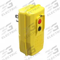 APPROVED VENDOR Plug-In GFCI: Manual Reset, 3, 5-15P Plug, 15 A Current, 125V AC, Non-NEMA, Yellow (MPN 875LF1). Key specifications — NEMA Plug Configuration: 5-15P; NEMA Receptacle Configuration: Non-NEMA; Brand: APPROVED VENDOR; Voltage: 125V AC.