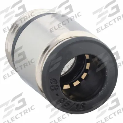 AIGNEP USA Push-Fit Adapter Fitting: 8 mm OD x 1/4 in Pipe Size, Brass, 7/8 in Overall Lg - Nickel-Plated Brass Tube Fittings
