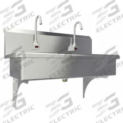 SANI-LAV Wash Station: 2 Stations, 8 in Bowl Dp, 37 in Bowl Lg, 16 1/2 in Bowl Wd, Faucet Included (MPN 54WBL-0.5). Key specifications — Includes Side Splash: Side Splash Not Included; Series: Stainless Steel Wash-Station; Brand: SANI-LAV; Power Source: Battery Powered.