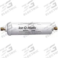 ICE-O-MATIC Inline Water Filter: 10 micron, 0.5 gpm, 2 1/2 in Overall Ht, 2 1/2 in Overall Dia (MPN IFI8C). Key specifications — Product Type: Inline Water Filter; Filter Media: Carbon; Brand: ICE-O-MATIC; Reduces: Chlorine Odor.