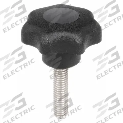 KIPP Hand Knob: 7 Point, Plastic w/ SS Thread, #10-32 Thread, 10 mm Thread Lg - 7-Arm Knobs with Threaded Stud